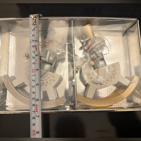 Christmas Nutcracker rocking horse ornaments set of 2 - Picture 3 of 5